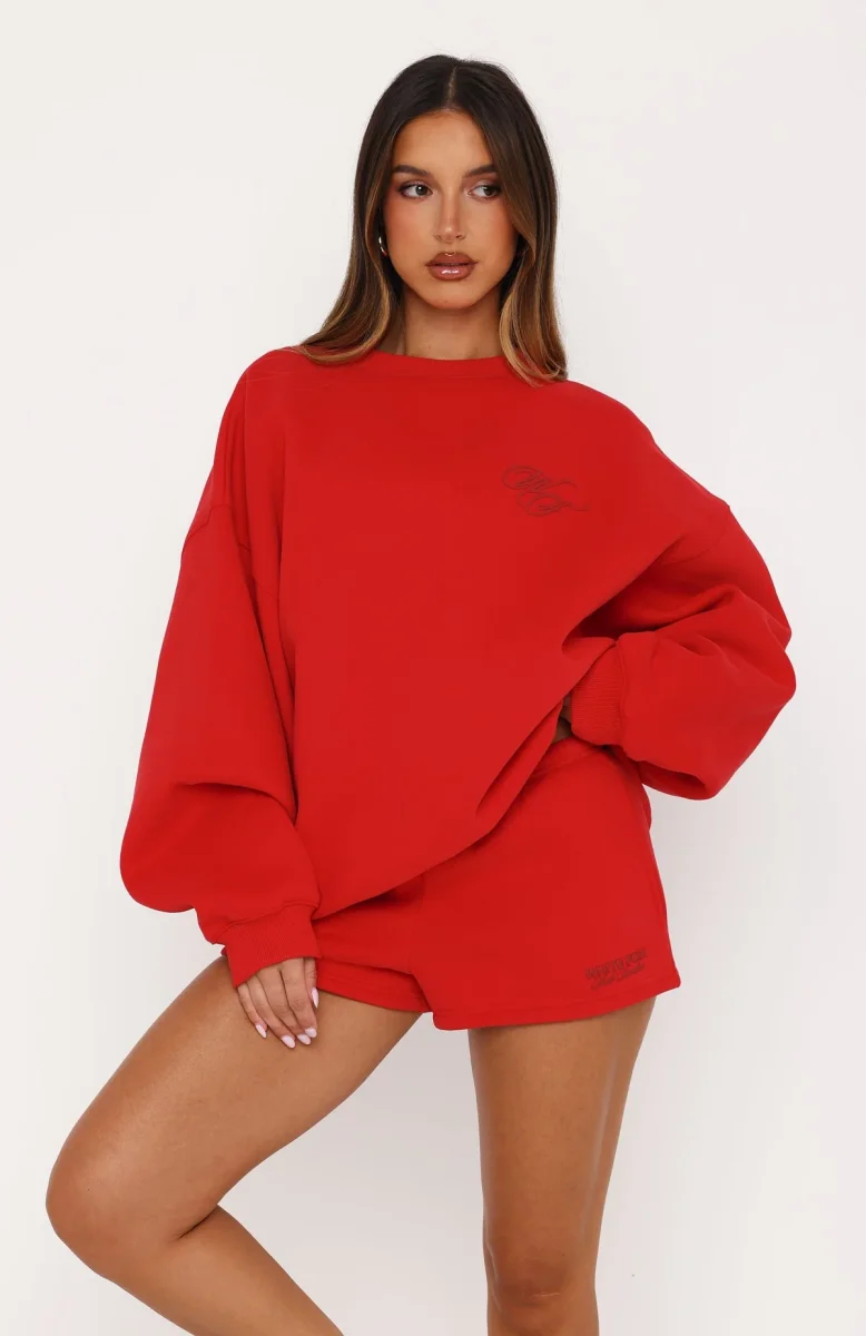 Studio 17 Raven Oversized Drop Shoulder Sweater Red - Image 4