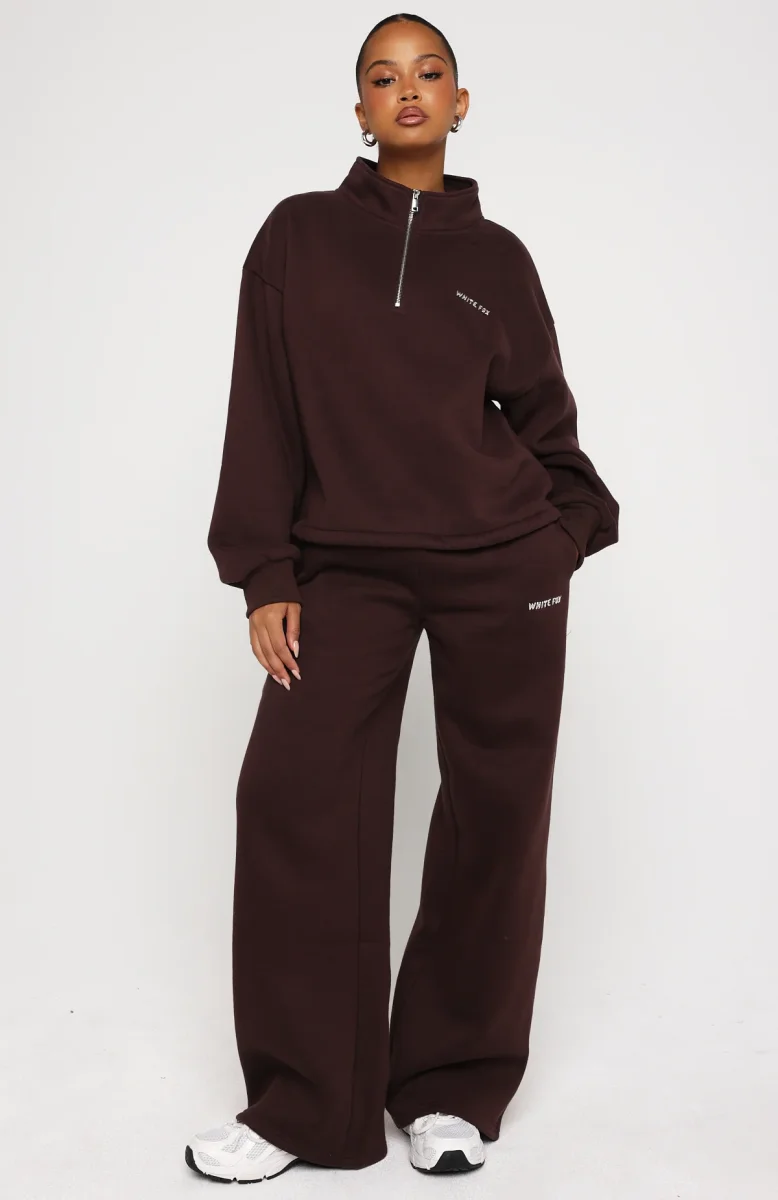 Test Drive Boxy Quarter Zip Sweater Chocolate - Image 6