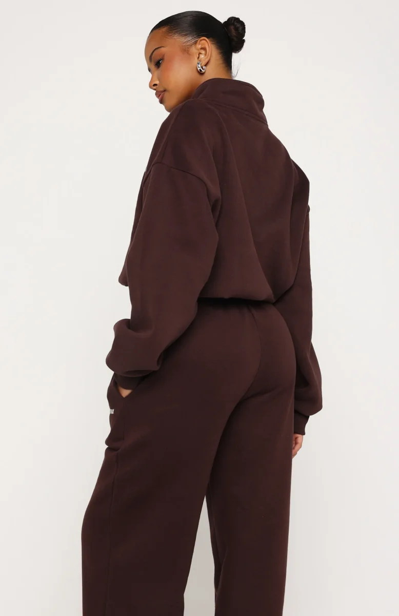 Test Drive Boxy Quarter Zip Sweater Chocolate - Image 5